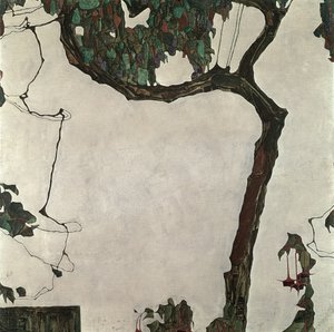 秋の木、1909 作： Egon Schiele