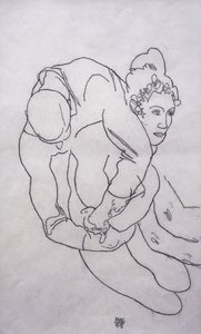 抱擁されている;ウマルメンデ、1918 作： Egon Schiele