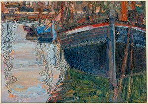 Boats, sich im Wasser spiegelnd [水面に沈むボート...