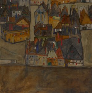 たそがれの都市小さな都市II、1913年。 作： Egon Schiele
