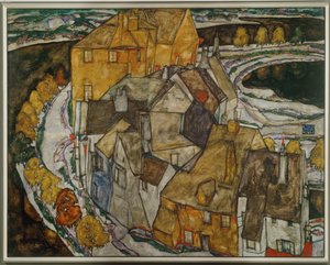 家々のアーチ II...（油彩・キャンバス） 作： Egon Schiele