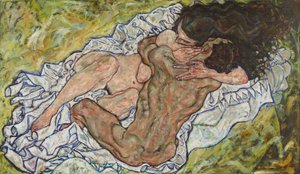 抱擁 作： Egon Schiele