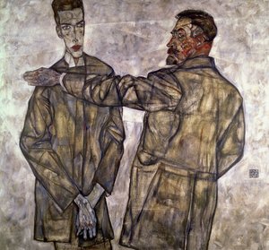 オットーとハインリッヒベネシュの二重肖像、1913 作： Egon Schiele