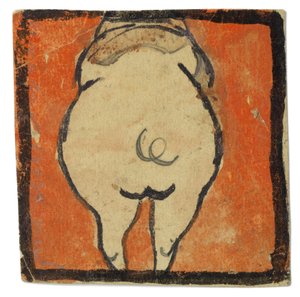 Entwurf für eine Wanddekoration im Atelier Wattmanngasse (Schwein von hinten?) 作： エゴンシーレ