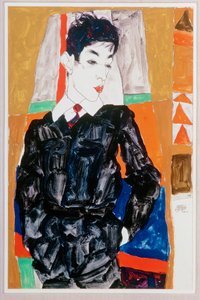 窓の前のエーリッヒ・レーダー、ギョール - 窓の前のエーリッヒ・レーダー、ギョール、 作： Egon Schiele