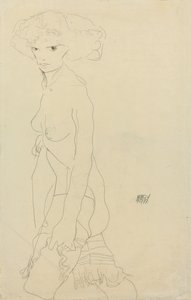 女性ヌード;マドケナクト、1911 作： Egon Schiele