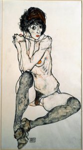 女性のヌード着席水彩画エゴン・シーレ（1890-1918）1914 Dim.48.3x32 cmウィーングラフィックコレクションアルベルティーナ