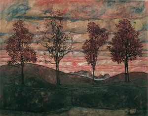 4本の木、1917年。 作： Egon Schiele