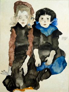 子供たちエゴン・シーレ（1890-1918）のドローイング 作： Egon Schiele