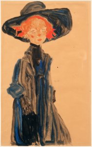 青い服の女の子 作： Egon Schiele