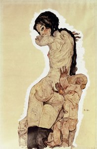 母と子、1910 作： Egon Schiele