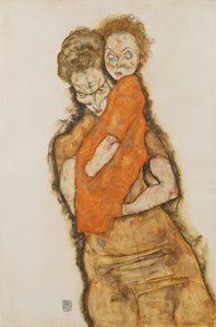 母と子、1914 作： Egon Schiele