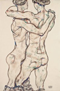 裸の女の子たちの抱擁、1914 作： Egon Schiele
