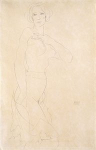 ヌードガール;マドシェナクト、1912 作： Egon Schiele
