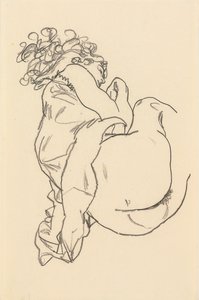 横たわっているヌード;リクライニング、1917 作： Egon Schiele