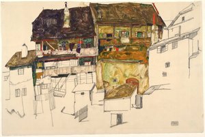 クルマウの古い家、1914 作： Egon Schiele