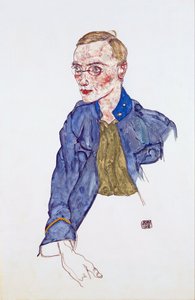 1年間のボランティアランス伍長 - シーレ、エゴン (1890-1918) - 1916 - 紙に鉛筆、グワッシュ - 48x31,3 - レオポルド美術館、ウィーン 作： Egon Schiele