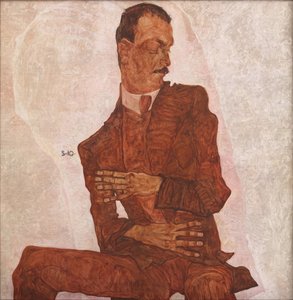 Arthur Roessler の肖像、1910 年。 作： Egon Schiele