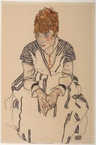 アーティストの肖像義姉妹、アデルハームス、1917年 作： Egon Schiele