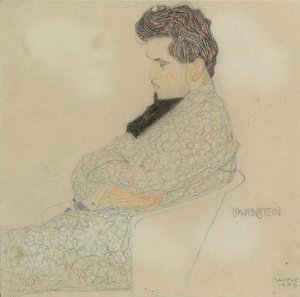 作曲家アーサー・レーウェンシュタインの肖像、1909 作： Egon Schiele