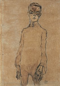 自画像、1910 作： Egon Schiele