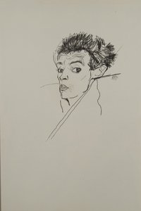 自画像、1913 作： Egon Schiele