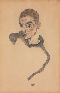 自画像;自画像、1914 作： Egon Schiele