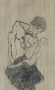 悲しみ、1914年。 作： Egon Schiele
