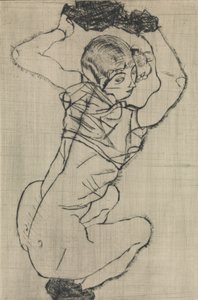 しゃがむ女、1914年。 作： Egon Schiele