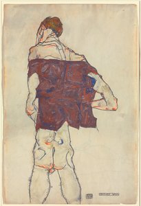 立っている男性;立っている人、1913 作： Egon Schiele
