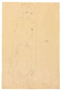 立っている女性、1911 作： Egon Schiele