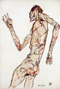 ダンサー - シーレ、エゴン (1890-1918) - 1913 - 黒チョーク、グワッシュ、紙 - 48,3x32,3 - レオポルド美術館、ウィーン