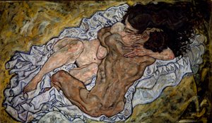 抱擁 作： Egon Schiele