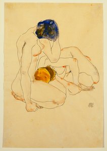 2人の友人、1912 作： Egon Schiele