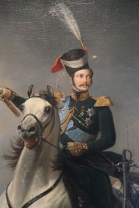 「馬に乗った皇帝アレクサンドル・ニコラエヴィッチの肖像」、1850年代 作： Egor Botman