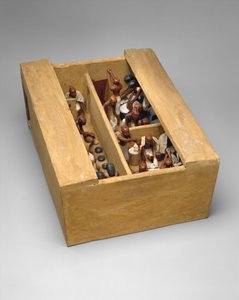 メケトレの墓のモデルベーカリーと醸造所、紀元前1981〜1975年（木材、ジェッソ、ペンキ、リネン）