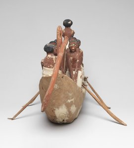 ケティの墓（ベニハサン）中王国の帆船の模型、紀元前2010年頃-紀元前1950年（塗装済み木材とリネン）
