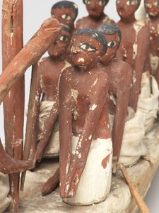 ケティの墓（ベニハサン）中王国の帆船の模型、紀元前2010年頃-紀元前1950年（塗装済み木材とリネン）