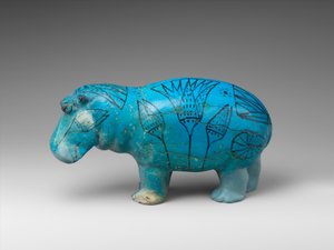 立っているカバ、紀元前1900年頃（ファイエンス