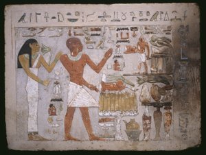 アメネメットの墓と彼の妻ヘメット、中王国からの壁の断片 作： Egyptian 12th Dynasty