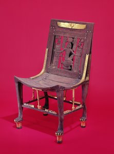 数百万年の精神を描いたツタンカーメンの墓（紀元前1370〜1352年）の椅子、ニューキングダム（シダーウッド）（148192も参照）