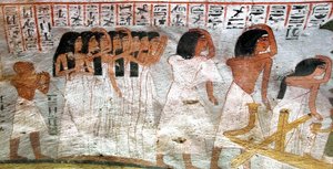 エジプトの古代：泣きの行列。ロイの墓の絵 作： Egyptian 18th Dynasty