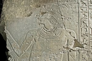 エジプトの古代遺跡：宰相ラモースの表現。彼の墓の低浮彫り（第18王朝）。ルクソール、テーベ、貴族の墓（エジプト 作： Egyptian 18th Dynasty