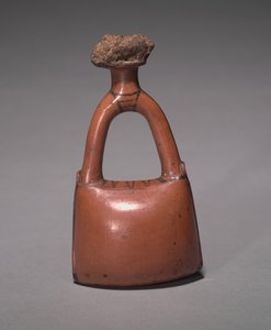 革のバッグの形をしたフラスコ、ニューキングダム、紀元前1415- 1381年 作： Egyptian 18th Dynasty