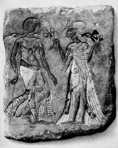 エジプトのアメノフィス4世とその妻 作： Egyptian 18th Dynasty