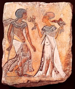 Rei Smenkhkare e sua esposa Meritaton 作： Egyptian 18th Dynasty