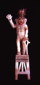 新王国、ツタンカーメン王の墓からのレオモルフィックな醜い花瓶（アラバスター） 作： Egyptian 18th Dynasty