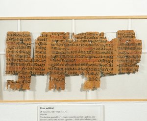 パピルスに書かれた医療処方箋 作： Egyptian 18th Dynasty