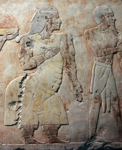 プントの女王、プントの地への遠征を描いた細部の場面、描かれたレリーフ、プントの柱廊、ハトシェプストの霊廟、デイル・エル・バハリ、テーベのネクロポリス（ユネスコ世界遺産リスト 作： Egyptian 18th Dynasty