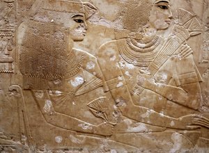 ラモーゼとその妻（レリーフ 作： Egyptian 18th Dynasty